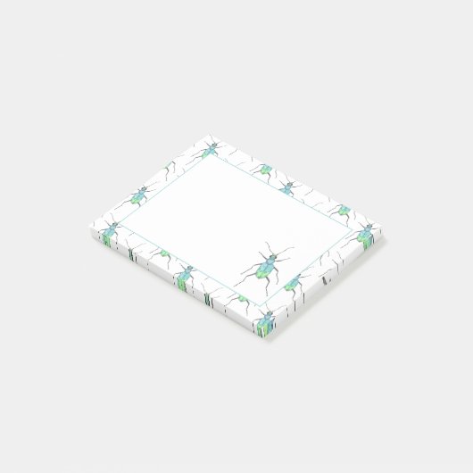 Blue Tiger Beetle Love Bug Post-it® Notes (Schuin)