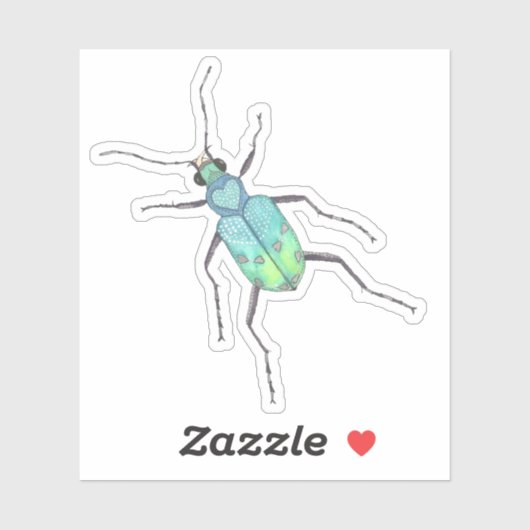 Blue Tiger Beetle Sticker (Vel)