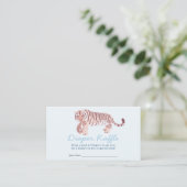 Blue Tiger Boy Baby shower Luier Raffle Ticket Informatiekaartje (Staand voorkant)