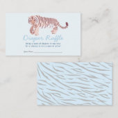 Blue Tiger Boy Baby shower Luier Raffle Ticket Informatiekaartje (Voorkant / Achterkant)