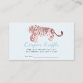 Blue Tiger Boy Baby shower Luier Raffle Ticket Informatiekaartje (Voorkant)