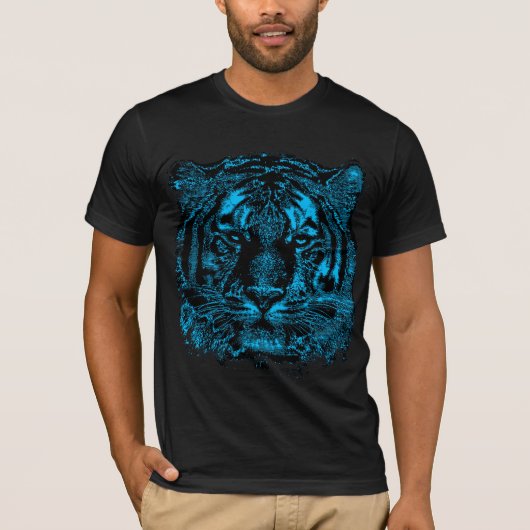 Blue Tiger Face T-shirt (Voorkant)