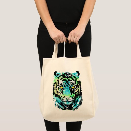 Blue Tiger Head - Canvas tas uit Tiger (Voorkant (product))