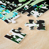 Blue Tiger Head - Tiger Portrait Jigzaag Puzzle Legpuzzel (Zijkant)