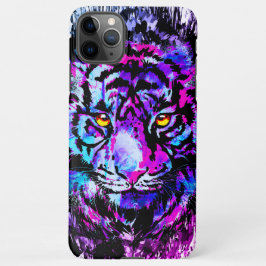 Blue Tiger iPhone Case - Paars tijgergezicht 11Pro Max Hoesje