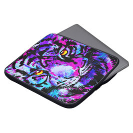 Blue Tiger-laptophoes - kleurrijke tijgerkop Laptop Sleeve