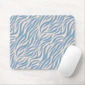 Blue Tiger Stripes Animal Pattern Muismat (Met muis)