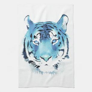 Blue Tiger Waterverf Animal Kitchen Towel Theedoek