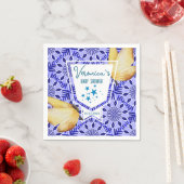 Blue Tile Butterfly Baby Shower Servet (Insitu)