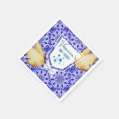 Blue Tile Butterfly Baby Shower Servet (Hoek)
