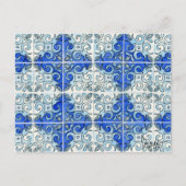 Blue Tile Design 2 - Swirls Briefkaart (Voorkant)