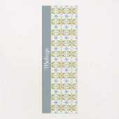 Blue Tile French Country Lemon Name Monogram Yogamat (Voorkant)