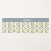 Blue Tile French Country Lemon Name Monogram Yogamat (Voorkant (horizontaal))