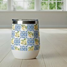 Blue Tile French Country Lemon Pattern