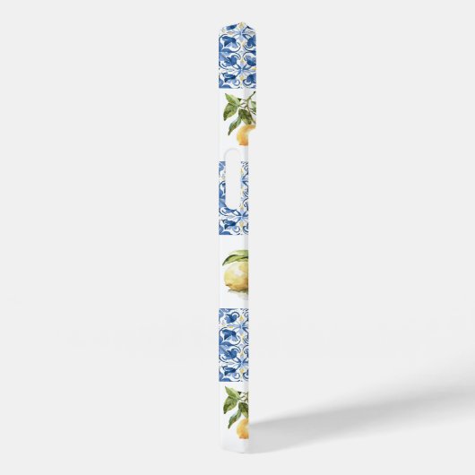 Blue Tile French Country Lemon Pattern Case-Mate iPhone Case (Achterkant / Rechts)