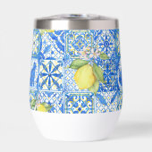 Blue Tile French Country Lemon Pattern Home Decor (Voorkant)