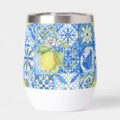 Blue Tile French Country Lemon Pattern Home Decor (Achterkant)
