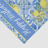 Blue Tile French Country Lemon Pattern Name Tissuepapier (Detail)
