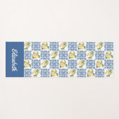 Blue Tile French Country Lemon Pattern Name Yogamat (Voorkant (horizontaal))