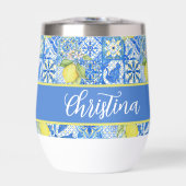 Blue Tile French Country Lemon Pattern Provencal (Voorkant)