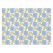Blue Tile French Country Lemon Pattern Tafelkleed (Voorkant (Horizontaal))