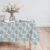 Blue Tile French Country Lemon Pattern Tafelkleed