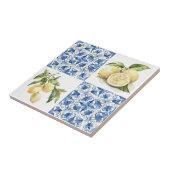 Blue Tile French Country Lemon Pattern Tile Tegeltje (Zijkant)