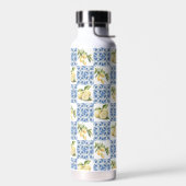 Blue Tile French Country Lemon Pattern Waterfles (Links)