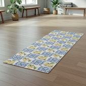 Blue Tile French Country Lemon Pattern Yogamat