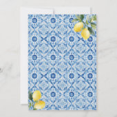 Blue Tile Lemon Baby Shower Invitation Kaart (Achterkant)