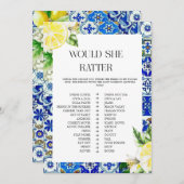 Blue Tile Lemon Bridal Shower game Kaart (Voorkant / Achterkant)