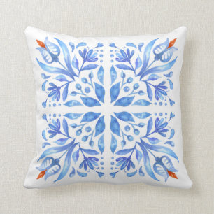 Blue Tile Motif Kussen