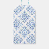 Blue Tile Party Favor Label Cadeaulabel (Achterkant)