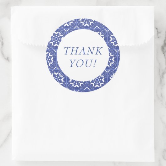 Blue Tile Thank You Sticker (Tas)