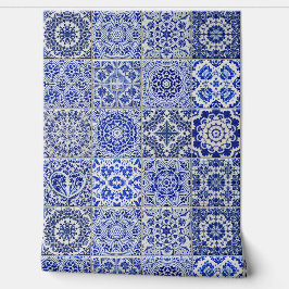 Blue Tiled Mozaïek - Mediterrane  stijl Behang