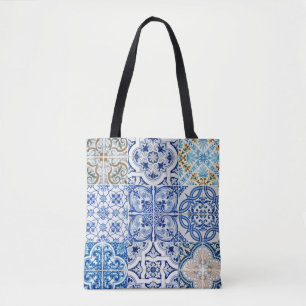 Blue Tiles Canvas tas