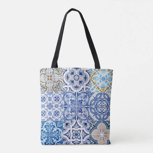 Blue Tiles Canvas tas (Achterkant)