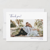 Blue Tiles elegant Wedding Dank je foto Bedankkaart (Voorkant)