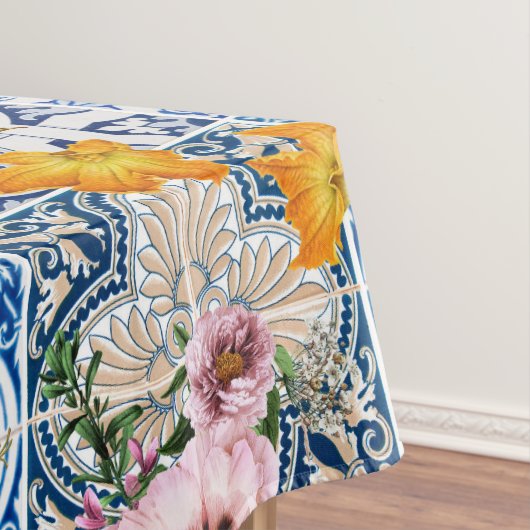 Blue tiles lemon Mediterranean Tafelkleed (Voorbeeld)