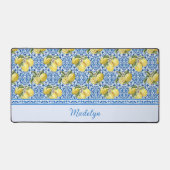 Blue Tiles Lemons Mediterranean Pattern Name Bureaumat (Voorkant)