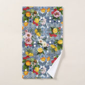 Blue tiles Mediterranean Floral Bad Handdoek (Handdoek)