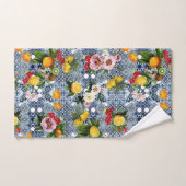Blue tiles Mediterranean Floral Bad Handdoek (Handdoek)