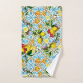 Blue tiles Mediterranean Floral  Bad Handdoek (Handdoek)