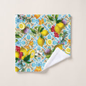 Blue tiles Mediterranean Floral  Bad Handdoek (Wasdoekje)