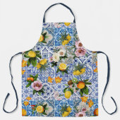 Blue tiles Mediterranean Floral  Schort (Voorkant)