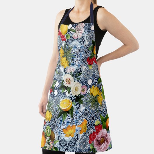 Blue tiles Mediterranean Floral  Schort (Insitu)