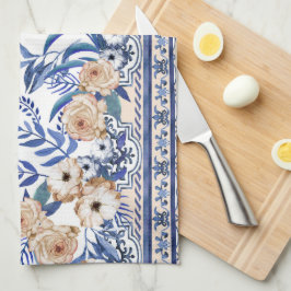 Blue tiles Mediterranean Floral Theedoek