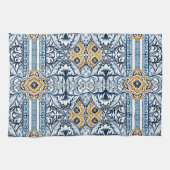 Blue tiles Mediterranean Floral Theedoek (Horizontaal)