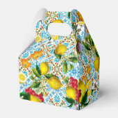 Blue Tiles Mediterranean Lemon Pattern Bedankdoosjes (Achterkant)