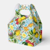 Blue Tiles Mediterranean Lemon Pattern Bedankdoosjes (Voorkant Zijde)